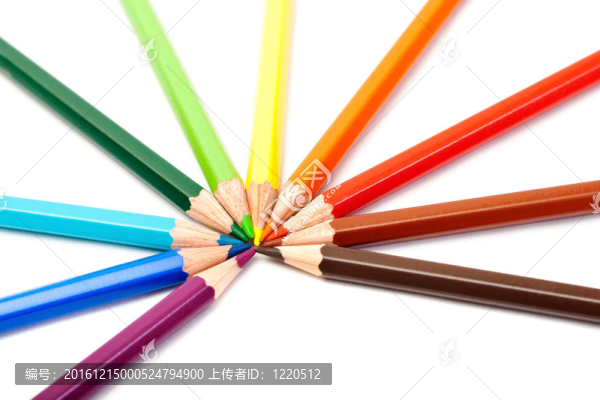 在白色背景顏色鉛筆系列