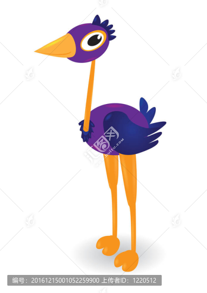 卡通鴕鳥。
