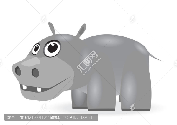 滑稽可愛的河馬。
