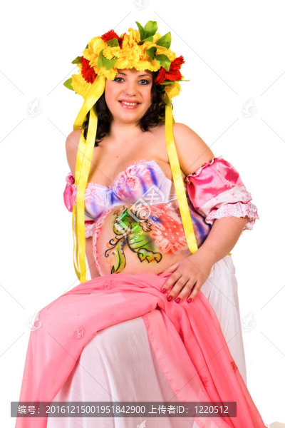 孕婦人體藝術(shù)與小龍