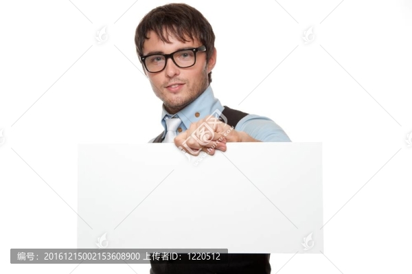 年輕的時(shí)尚男子，空白的跡象。