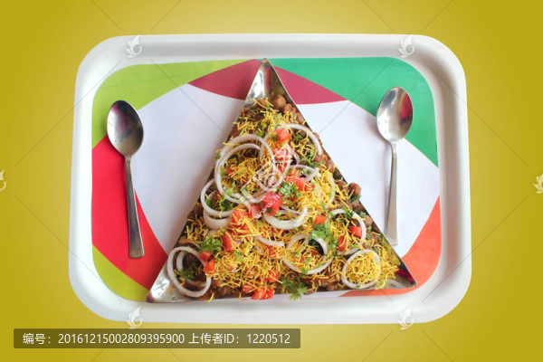 印度咖喱沙律小吃或Sev,Puri