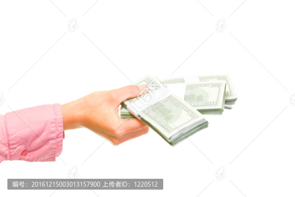 女性手持美元包
