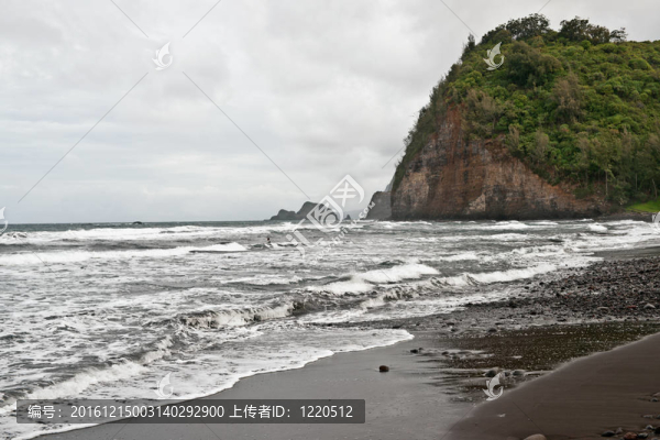 polulu谷在比格艾蘭夏威夷海灘