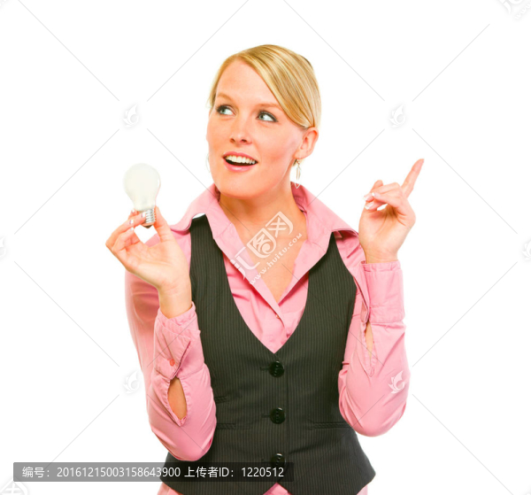 現(xiàn)代商業(yè)女性手中的燈有創(chuàng)意