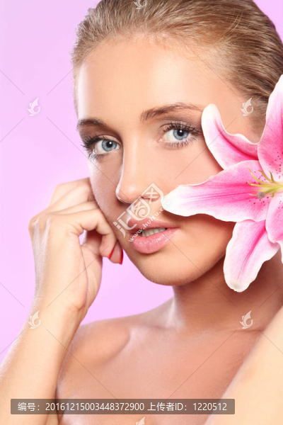 美女與lily,flower