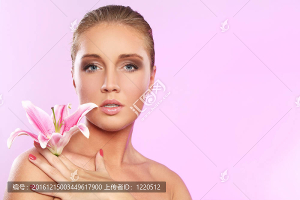 美女與lily,flower