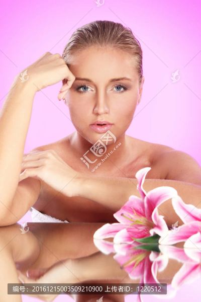 美女與lily,flower
