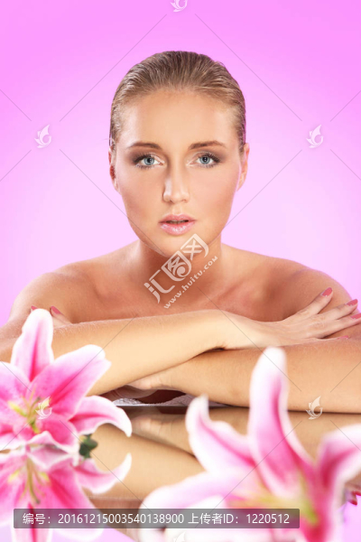 美女與lily,flower