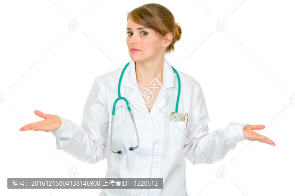 醫(yī)學(xué)博士婦女臉上露出驚訝的表情