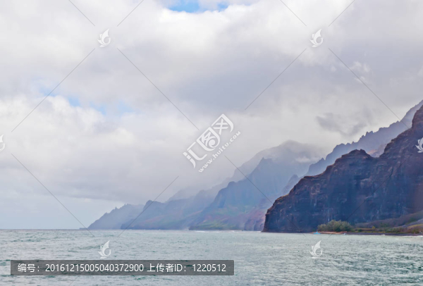堅固的納巴海岸考艾；夏威夷；美國