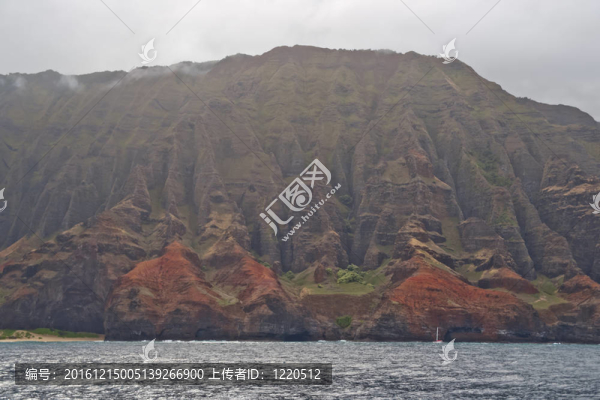 堅(jiān)固的納巴海岸考艾；夏威夷；美國(guó)