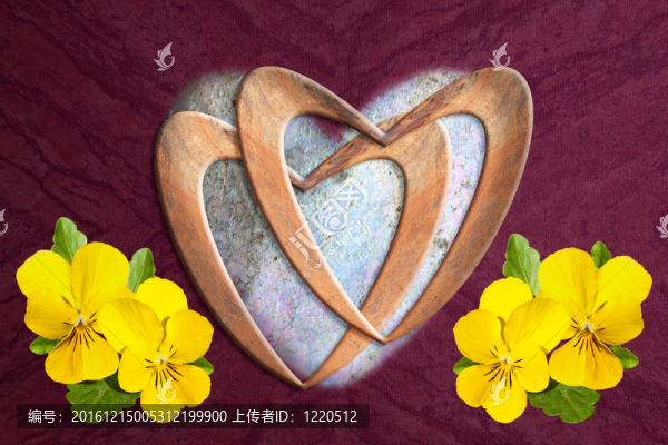 情人節(jié)卡片和鮮花的心