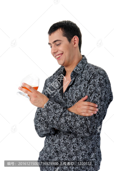 一個男人與一杯干邑的肖像