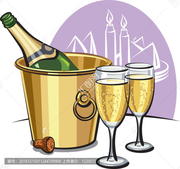 冰桶中的香檳酒瓶