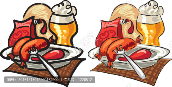 香腸、番茄醬和啤酒
