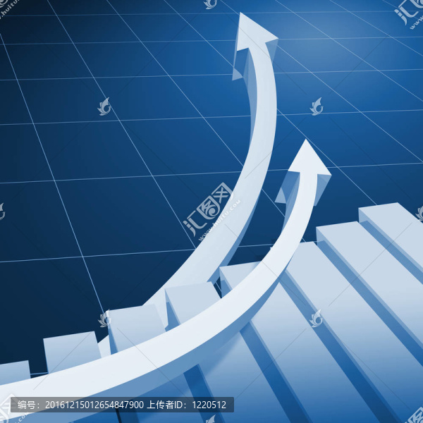 圖表和向上箭頭