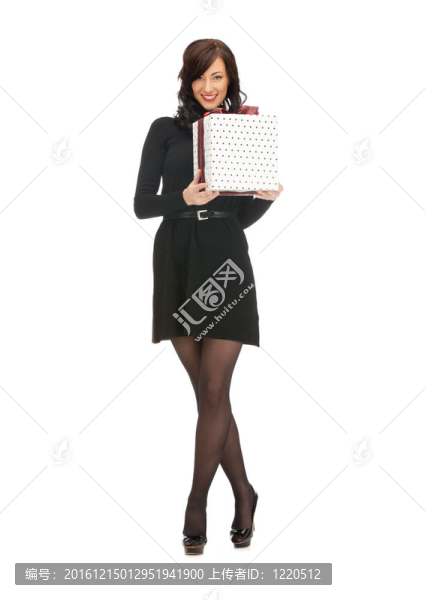 可愛的女人與禮品盒