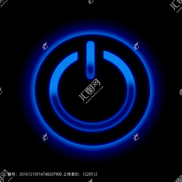 黑色背景電源按鈕