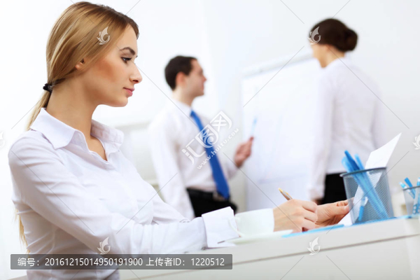 辦公室里的一個(gè)女商人的肖像