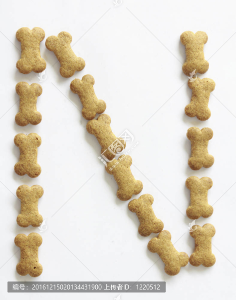 骨形狀狗食品字母