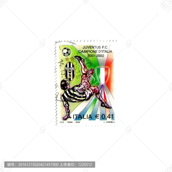 意大利郵票紀念尤文圖斯奪得2002冠軍