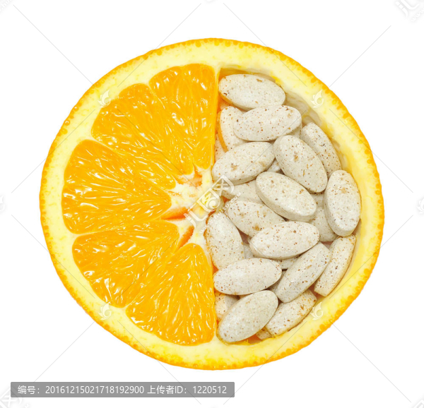 靠近橘丸分離維生素概念