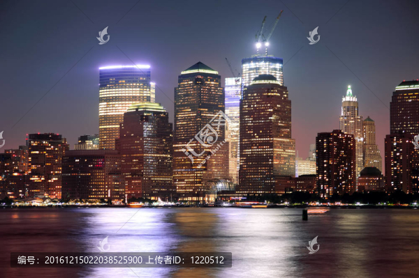 紐約市曼哈頓黃昏全景