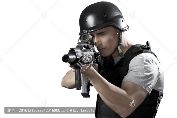武裝警察射擊；白色隔離