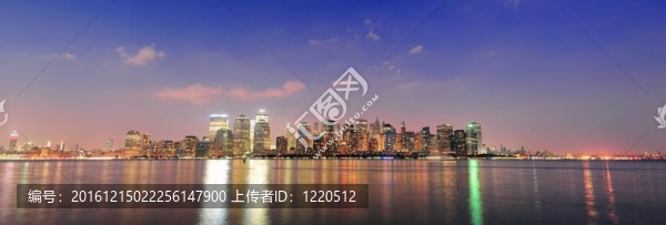 紐約市曼哈頓黃昏全景