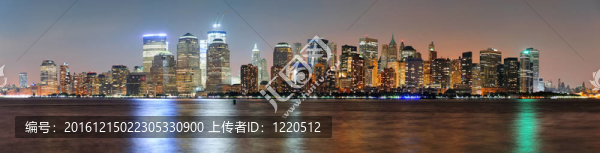 紐約市曼哈頓黃昏全景