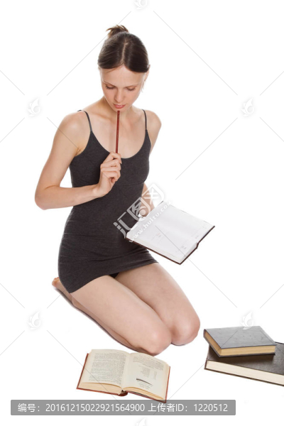女孩和書