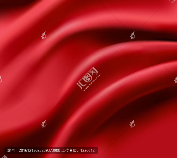 紅色緞面背景。插畫