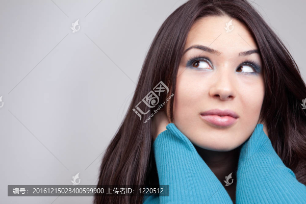白日夢的概念——沉思的可愛女人
