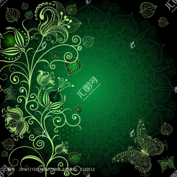 深綠色的花框