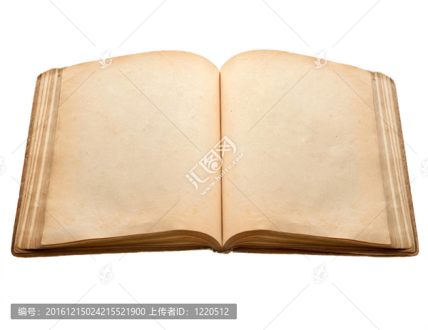 空白頁的老書，黃染