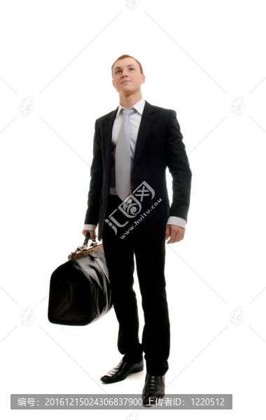 英俊的男子，旅行袋
