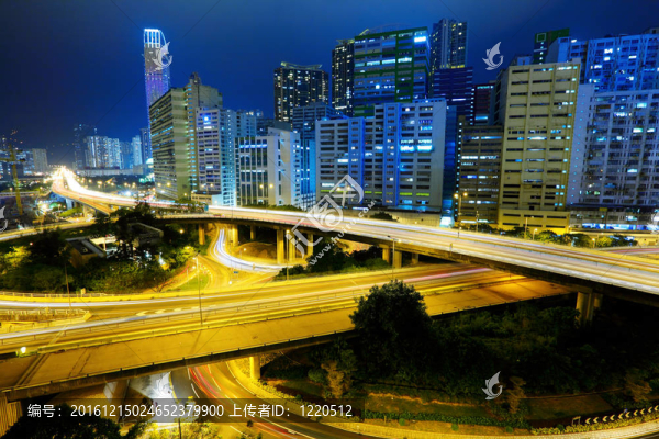 夜晚的城市香港