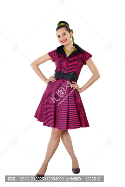 在明亮的顏色的衣服，年輕的女人