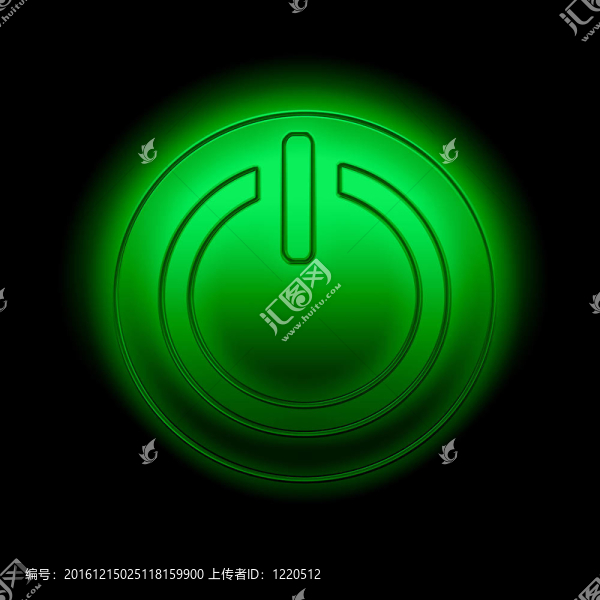 電源按鈕在黑色的背景