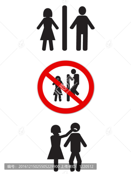 專用廁所標(biāo)志；男人和女人