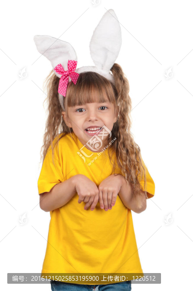 兔子耳朵的小女孩