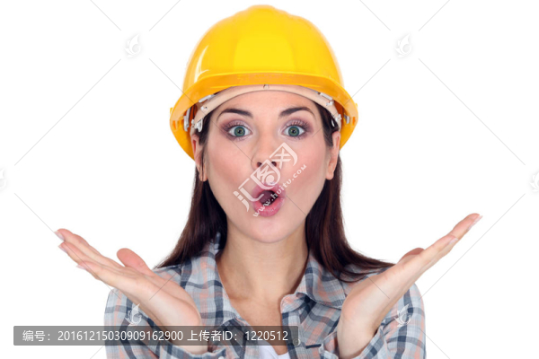 震驚的女建筑工人