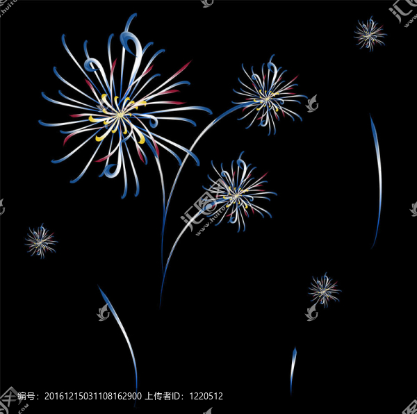 多色彩明亮的火煙花