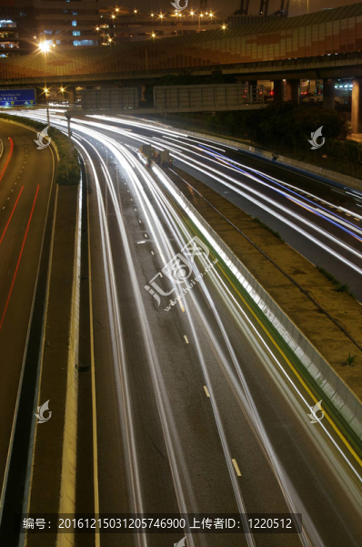 香港夜間光線軌跡