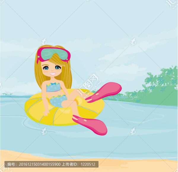 海灘上的小女孩