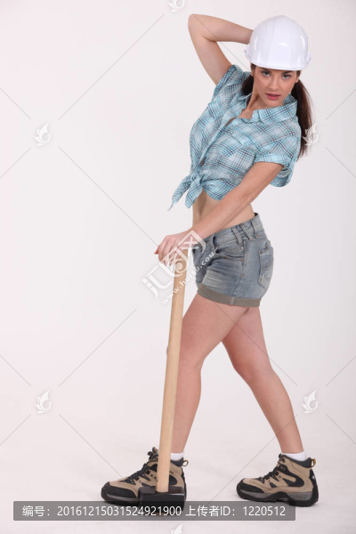 性感的女人用錘