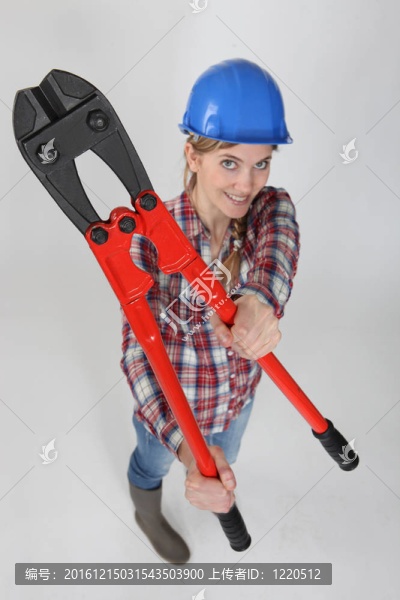 快樂(lè)女建設(shè)者與螺栓刀具