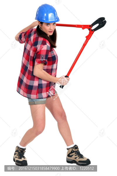 帶插銷(xiāo)的年輕女子