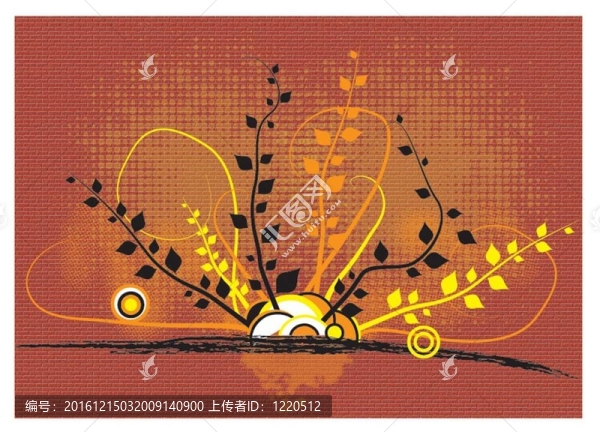 抽象花；西太陽(yáng)